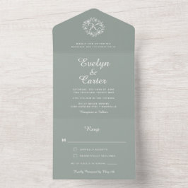 Elegante Coroa Floral Verde-Salvia Casamento
