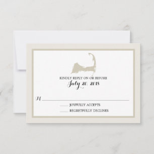 Elegante Cream Cape Cod Map Wedch RSVP