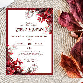 Elegante Crimson Blooms: um convite para o Blossom