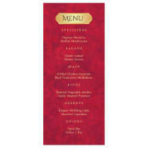 Elegante Crimson Dourado Luxury Menu Real