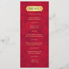 Elegante Crimson Dourado Luxury Menu Real