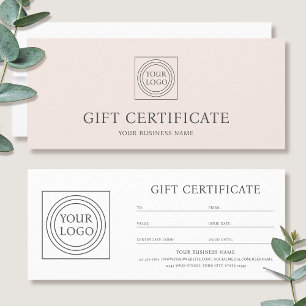 Elegante Cupom de Certificado de Presente Rosa com