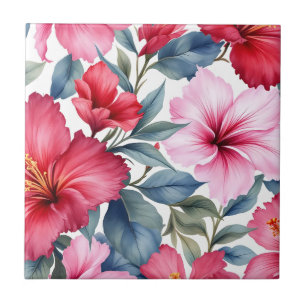 Elegante de Aquarela Floral Rosa Vermelha