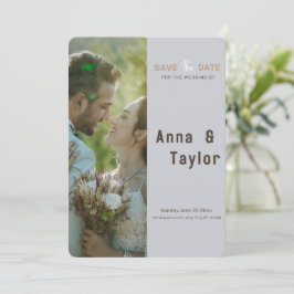 Elegante De cinzas Salvar O Convite De Data