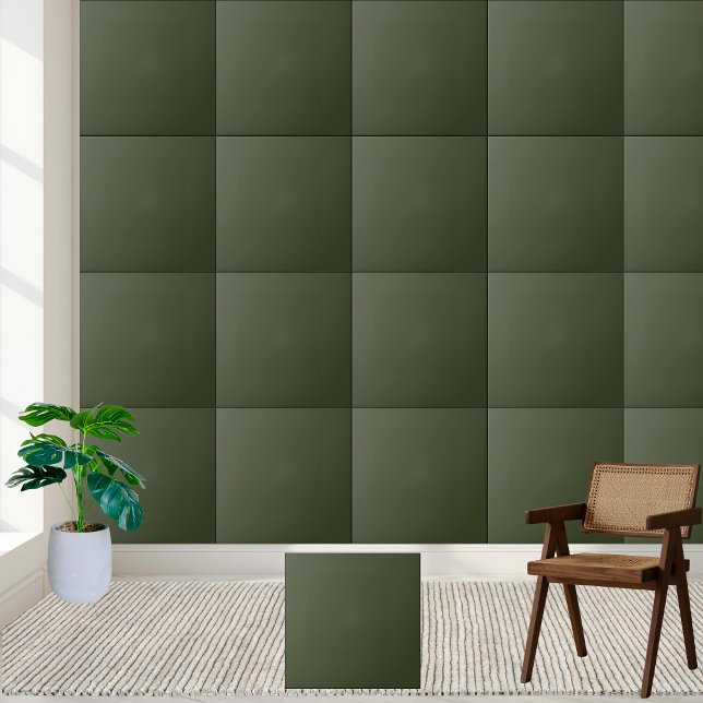 Elegante de cor sólida verde-oliva escura, cerâmic (Elegant Deep Olive Green Solid Color Ceramic Tile)