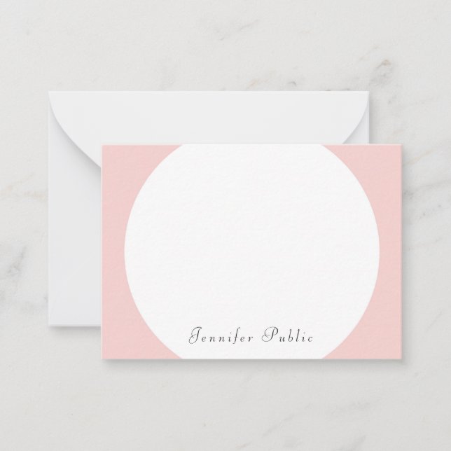 Elegante de Modelo de Script Branco Cor-de-rosa-Bl (Frente)
