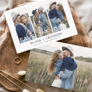 Elegante de Orçamento Salve a Data 4 Branco de Fot