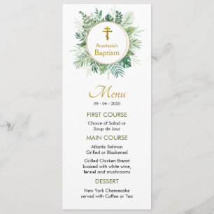 Elegante deixa o menu do batismo cristão ortodoxo
