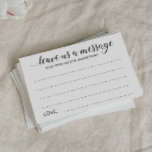 Elegante Deixe-Nos Um Cartão De Aviso De Casamento<br><div class="desc">Estes bonitos cartões de conselho "deixe-nos uma mensagem" serão um complemento perfeito para a mesa do livro de hóspedes. Terá todos os convidados a falar sobre o melhor conselho deles para os recém-casados. Parte da coleção Alejandra.</div>