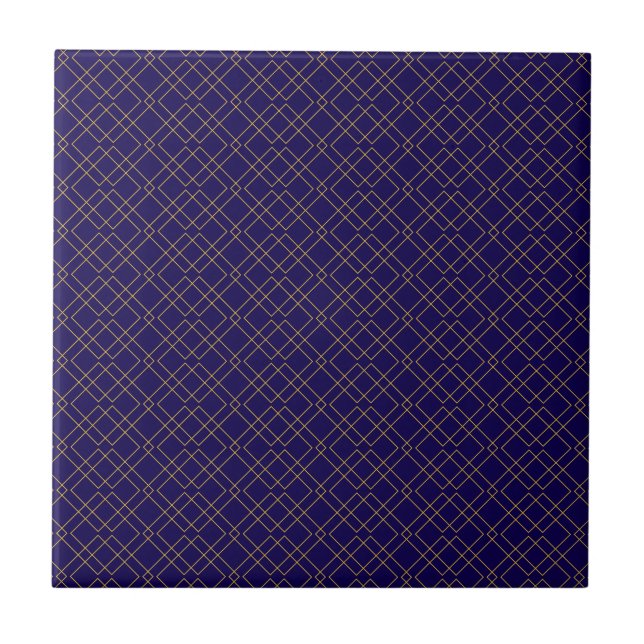 Elegante Design de Caixa Geométrica Dourada Azul E (Frente)