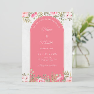 Elegante design de convite para casamento floral