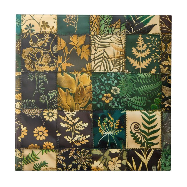 ✨Elegante Design de Patchwork Botânico Floral (Frente)