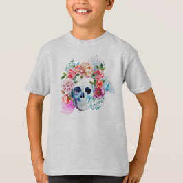 Elegante Dia de los Muertos Camisa Floral