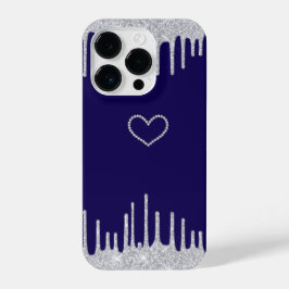 Elegante Diamond Heart iPhone 14 Pro Case - Marinh