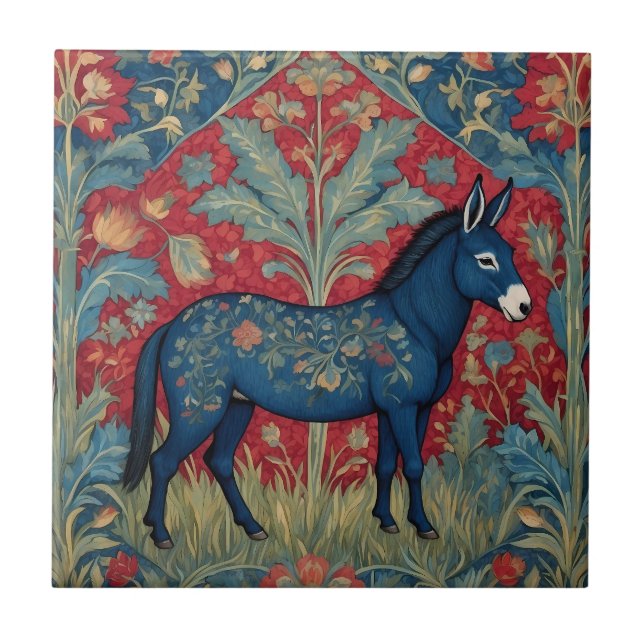 Elegante Donkey William Morris Inspirado Padroniza (Frente)