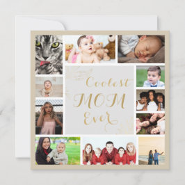 Elegante Dourada Mãe Nós Amo-Te A Colagem De Fotos