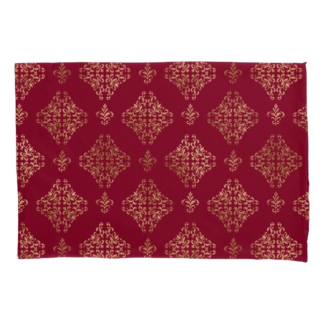Elegante Dourado Damask On Burgundy (Frente)