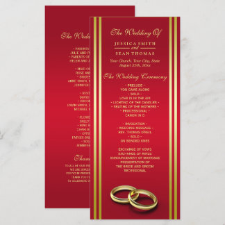 Elegante Dourado e Vermelho, Programa de Casamento