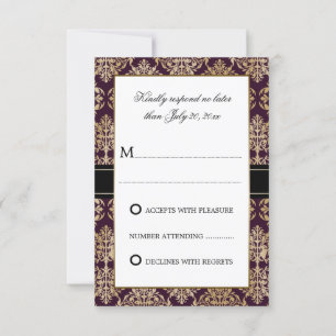 Elegante Dourado Flourish Damask EggPlant RSVP