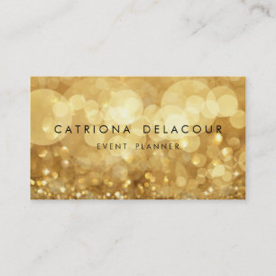 Elegante Dourado Glitter Bokeh Cartão de visita