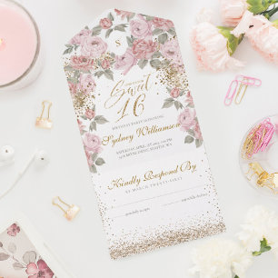 Elegante Dourado Literatura Rosa Pia-Rosa Doce 16 