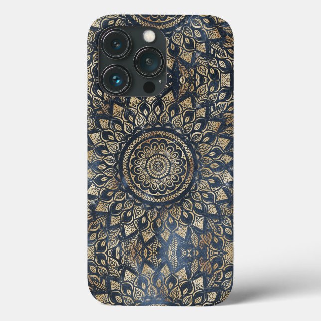 Elegante Dourado Mandala Floral (Verso)