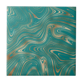 Elegante Dourado Marble Teal Escuro