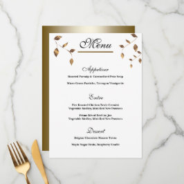 Elegante Dourado, Menu Negra de Casamento
