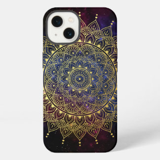 Elegante Dourado na Nebulosa Escura Floral Henna M