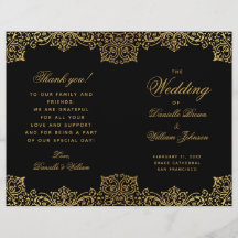Elegante Dourado Programa de Casamento de Antiguid