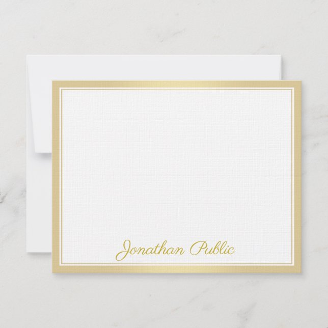 Elegante Dourado Script de Mão Texto Modelo Luxuri (Frente)