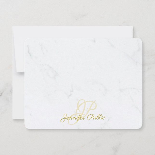 Elegante Dourado, Script Marble Modelo (Frente)