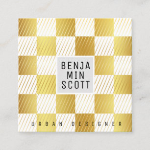 Elegante Dourado Square Cartão de visita
