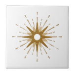 Elegante Dourado Starburst<br><div class="desc">Azulejo elegante com uma estrela de ouro retrorreflectora servindo de ponto focal central, complementado por elementos modernos de design de explosão estelar. Design simples e limpo; um design de uma coleção de coordenação. Crie seu próprio design personalizado usando os campos fornecidos ou use o botão "mensagem" para entrar em contato...</div>