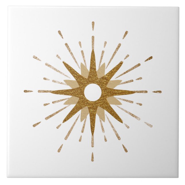 Elegante Dourado Starburst | Grande (Frente)