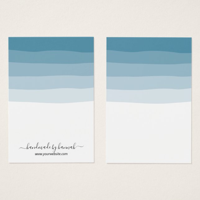 Elegante Dusty Blue Shades Orelhando Holder (Frente & Verso)