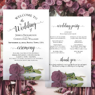 Elegante Dusty Pink - Programa de Casamento de Or