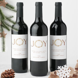 Elegante e Simples Etiquetas de Natal "JOY" em Fol