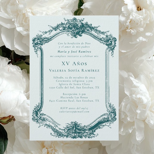 Elegante e Sofisticado Convite de Quinceañera Esme (Criador carregado)