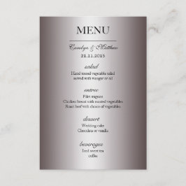Elegante e Sofisticado Menu de Casamento Prateado