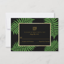 Elegante e sofisticado RSVP de casamento com samam