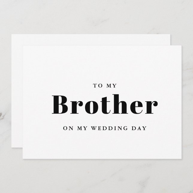 Elegante e trendê para meu irmão no dia do meu cas (Frente/Verso)