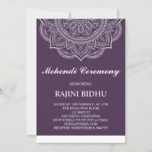 Elegante EggPlant Paisley Indian Mehndi Ceremony
