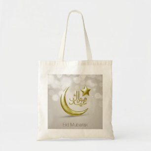 Elegante Eid Mubarak Dourada Moon Star - Bolsa de