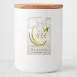 Elegante Eid Mubarak Dourada Moon Star - Etiqueta