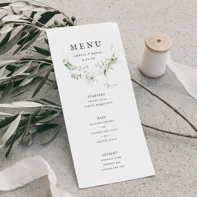 Elegante Elegante Terra Greenery Watercolor Menu (Criador carregado)