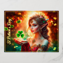 Elegante elf Dia de São Patrício floral