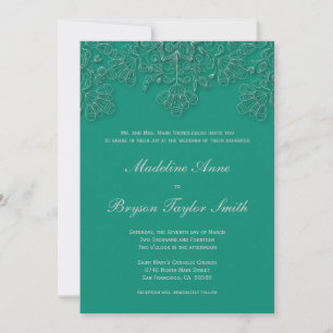 Elegante emerald floral suga convite para o casame
