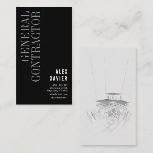 elegante empreiteiro negro cartão de visita