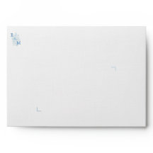 Elegante Envelope Clássico Azul Floral e Branco